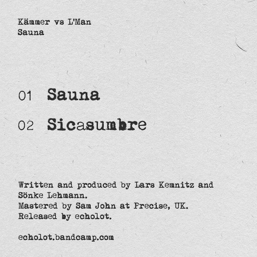 Sauna (echolot010) Tracklist